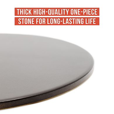 Chef Pomodoro Round Pizza Stone For Grill And Oven, Natural Baking Stone For Ovens And Grills - 15"