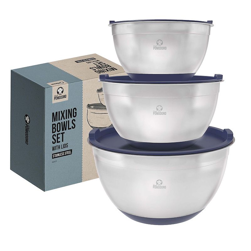 Zulay Kitchen Nesting Plastic Mixing Bowl Set With 6 Prep Bowls