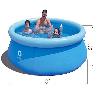 JLeisure 17806US 8Ft x 25In Prompt Set Inflatable Outdoor Backyard Swimming Pool