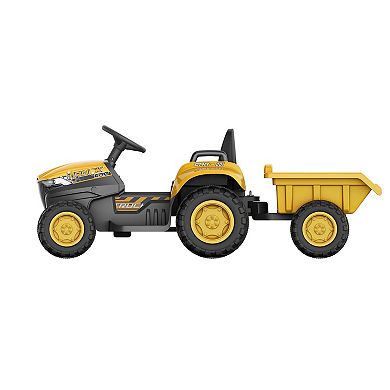Blazin Wheels Blazin Tractor Yellow 12V Vehicle & Trailer Set