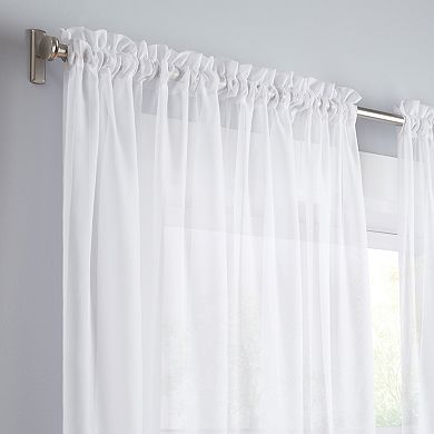 eclipse Livia Sheer Voile Rod Pocket Window Curtain Panel