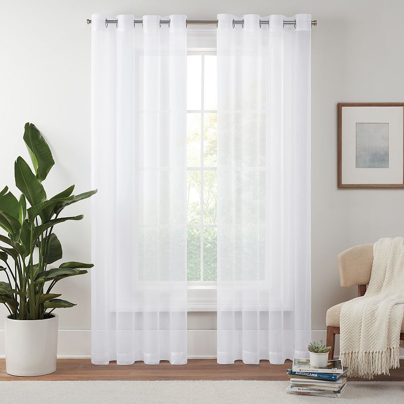 Eclipse Livia Sheer Voile Grommet Curtain Panel, 54" x 84"