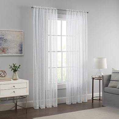 eclipse Emina Crushed Sheer Voile Rod Pocket Window Curtain Panel