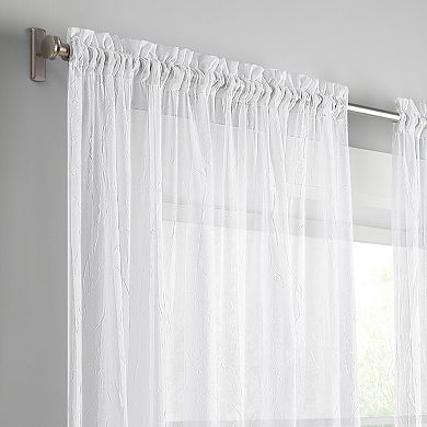 eclipse Emina Crushed Sheer Voile Rod Pocket Window Curtain Panel