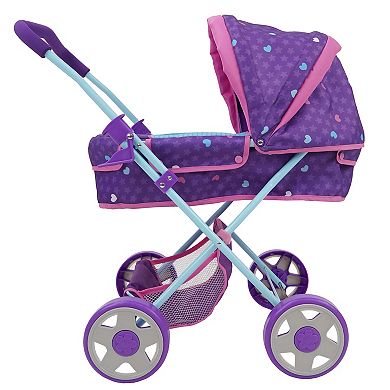 509 Crew Mermaid Doll Pram - Kids Pretend Play, Retractable Large Canopy