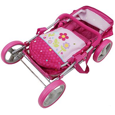 509 Crew Garden Doll Pram - Kids Pretend Play, Large Canopy