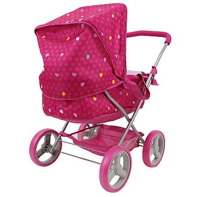 509 Crew Garden Doll Pram - Kids Pretend Play, Large Canopy