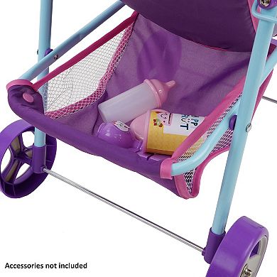 509 Crew: Mermaid Doll Stroller Kids Pretend Play, Canopy & Cup Holder