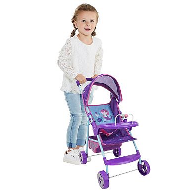 509 Crew: Mermaid Doll Stroller Kids Pretend Play, Canopy & Cup Holder