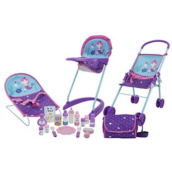509 Crew Mermaid 19 pc Set: Doll Travel, Feed, Sleep n Play Set