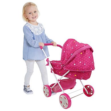 509 Crew Garden Pram N Doll Set - 14" Baby Doll & Folding Pram Set, Kids Pretend Play
