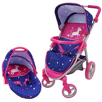 509 Crew Unicorn 2-in-1 Doll Converting Car Seat & Stroller Travel System