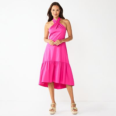 chinese dress ladies A Summer Event Halter Dress Clearance Final Sale Black & Taupe / Small