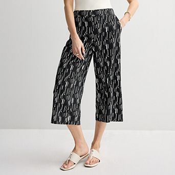 Women's Nine West Pull-On Wide-Leg Crop Pants