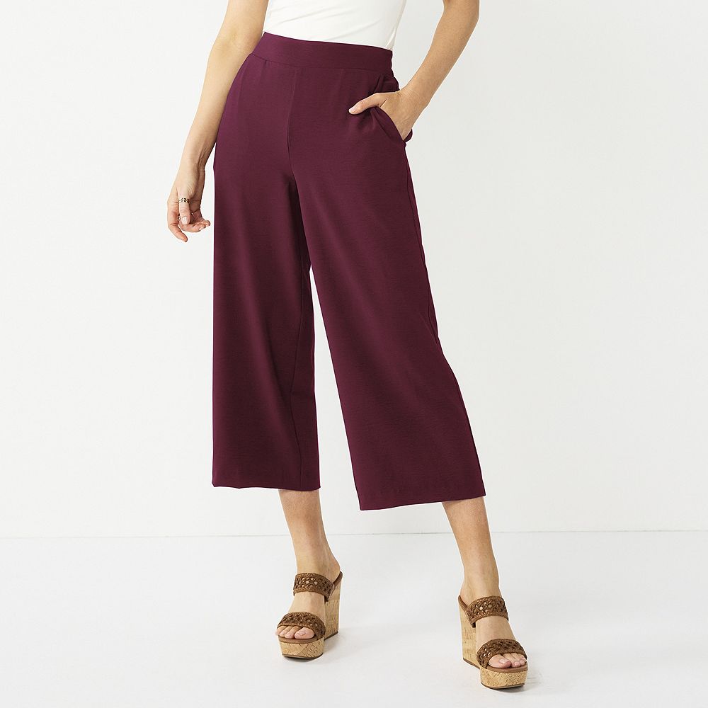 Women's Nine West Pull-On Wide-Leg Crop Pants