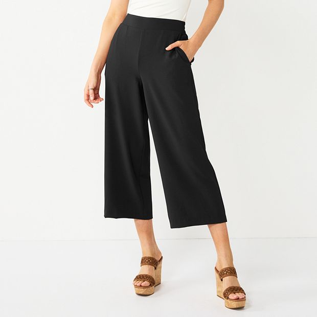 Ponte Pull On Palazzo Crop Pant