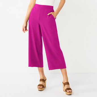 Women's Nine West Pull-On Wide-Leg Crop Pants