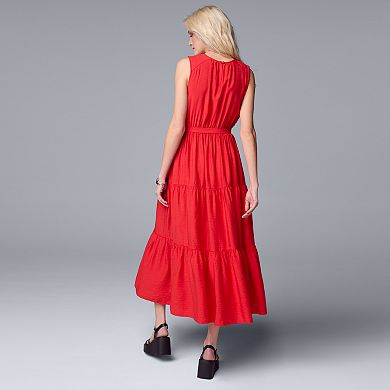 Women's Simply Vera Vera Wang Ruched Tiered Maxi Dress