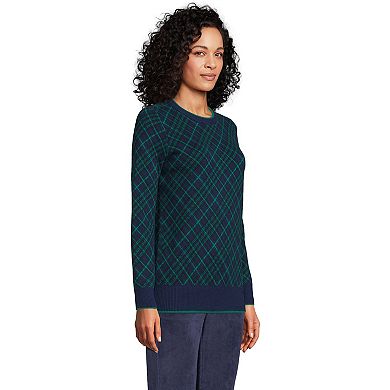 Women's Lands' End Lofty Jacquard Crewneck Sweater