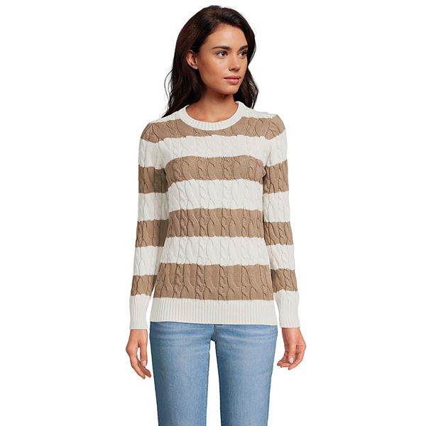 Women's Lands' End Drifter Crewneck Cable-Knit Sweater