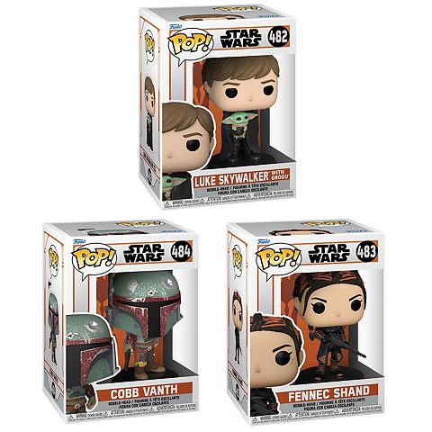 Детские фигурки Funko POP Star Wars Mandalorian Collectors Set - Marshal, Fennec Shand, Luke with Child