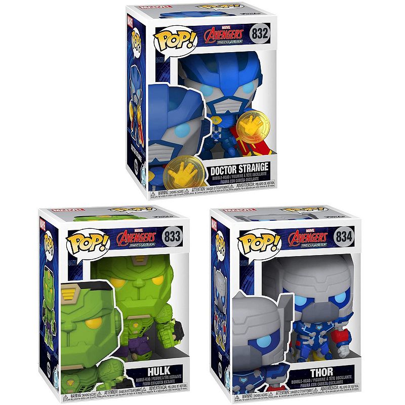 Funko Marvel: Pop! Marvel Mech Collectors Dr. Strange, Hulk, Thor Figures B