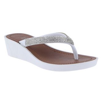 Girls Elli by Capelli Jelly Rhinestone Flip Flops
