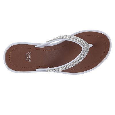 Girls Elli by Capelli Jelly Rhinestone Flip Flops