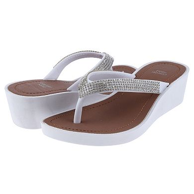 Girls Elli by Capelli Jelly Rhinestone Flip Flops