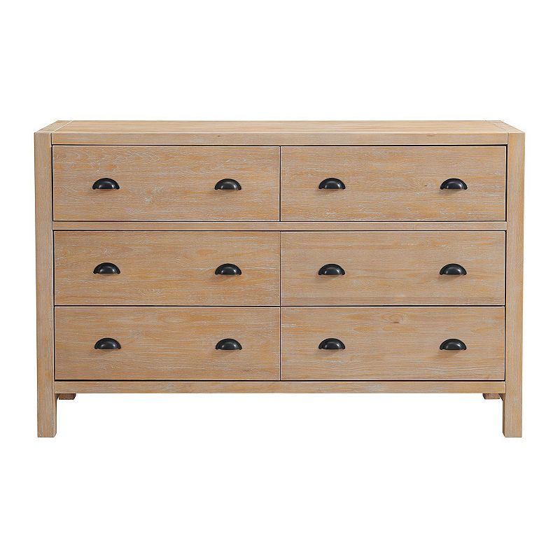 Alaterre Furniture Arden 6-Drawer Double Dresser, Brown