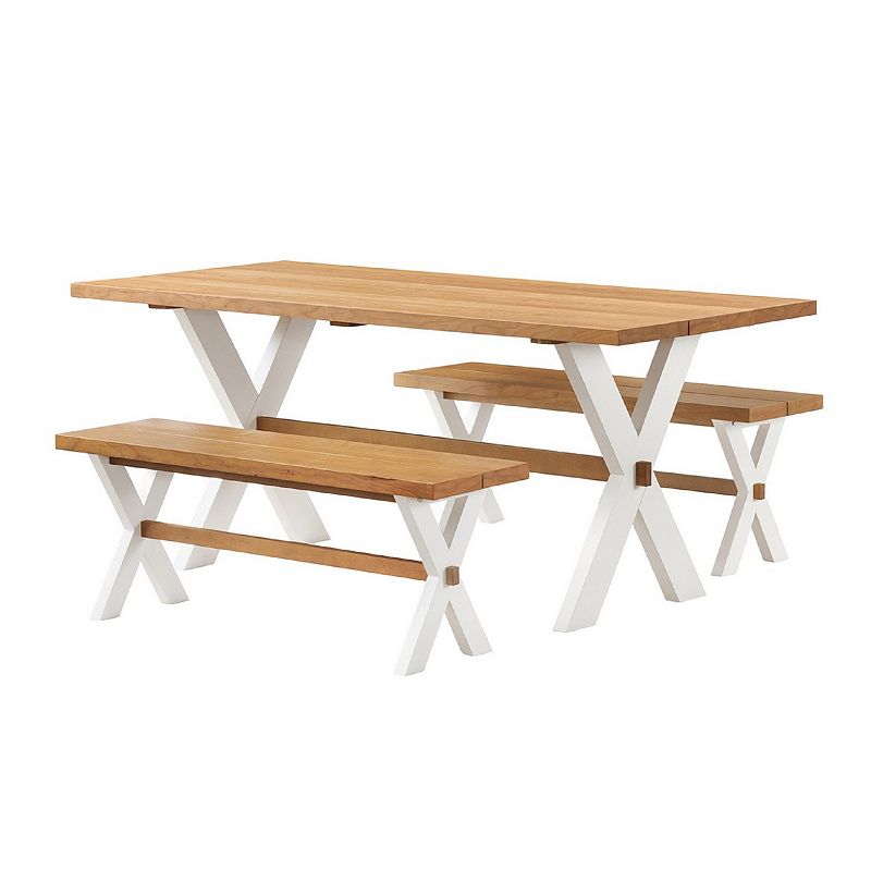 80831101 Alaterre Furniture Chelsea Dining Table & Benches  sku 80831101