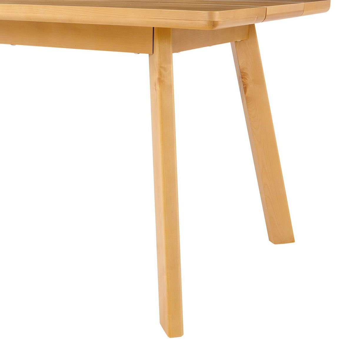 Table leg and top joint close-up
