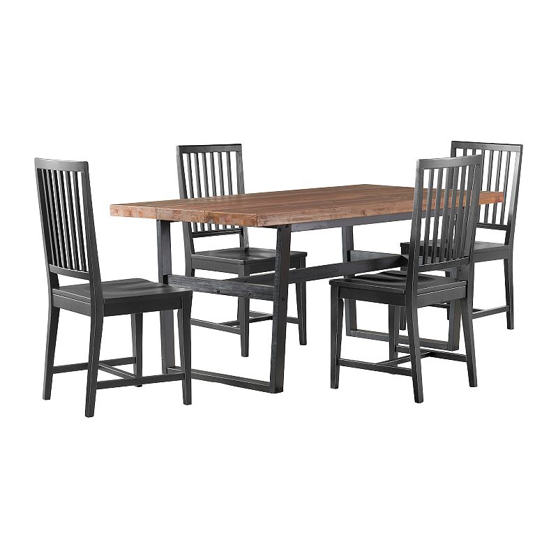 Alaterre Furniture Walden Dining Table & Chairs 5-piece Set, Brown