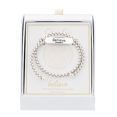 City Luxe "Believe" Link Coil Bracelet