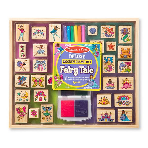 Melissa & Doug Deluxe Wooden Stamp Set Fairy Tale