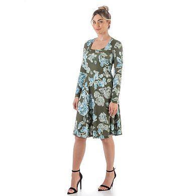 Women's 24Seven Comfort Apparel Floral T-Shirt Dress