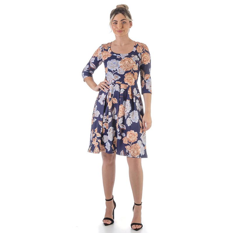 47580437 Womens 24Seven Comfort Apparel Pleated Floral Fit  sku 47580437