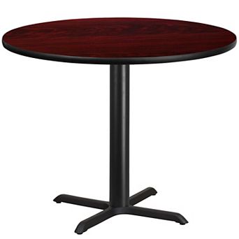Emma and Oliver 42"RD Natural Laminate Table Top with 33"x33" Base