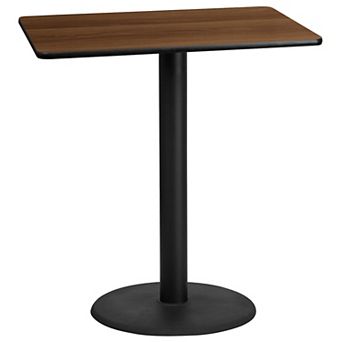 Emma and Oliver 30"x42" Rectangular Laminate Bar Table with 24" Round Base