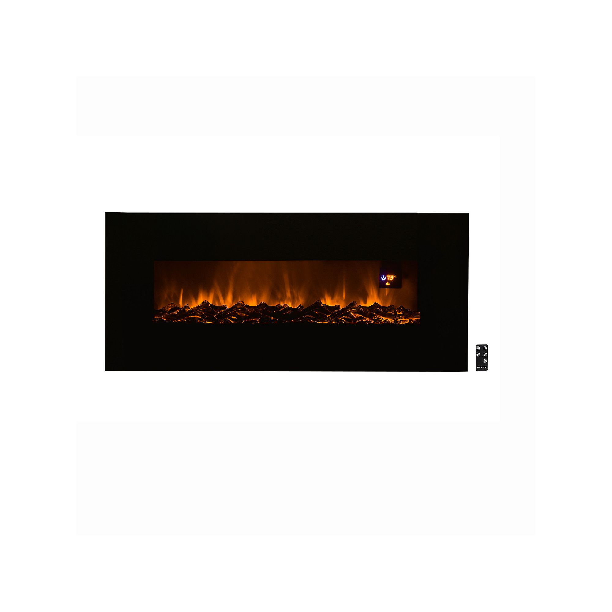 The Northwest 50 in Sophisticated Hearth Electric Fireplace Wall Decor, Bla