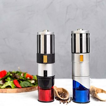 Uncanny Brands Star Wars Lightsaber Electric Salt and Pepper Shakers- Best Salt and Pepper Grinders In The Universe
