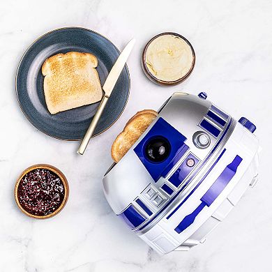 Uncanny Brands Star Wars R2D2 Deluxe Toaster - Lights-Up and Makes Sounds Like Artoo