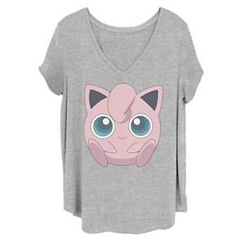 Juniors' Plus Size Pokémon Jigglypuff Big Face Graphic Tee