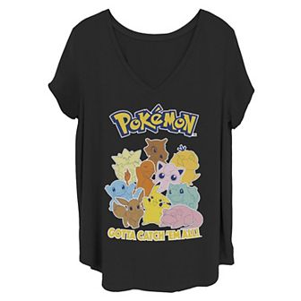 Juniors' Plus Size Pokémon "Catch 'Em All!" Group Shot Graphic Tee