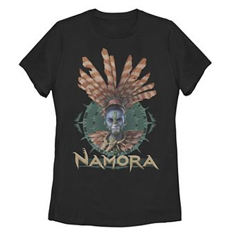 Juniors' Marvel Black Panther: Wakanda Forever Namora Circle Center Portrait Graphic Tee