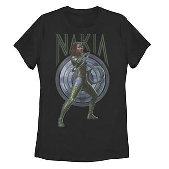 Juniors' Marvel Black Panther: Wakanda Forever Nakia Blue Shield Graphic Tee