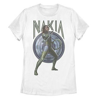 Juniors' Marvel Black Panther: Wakanda Forever Nakia Blue Shield Graphic Tee