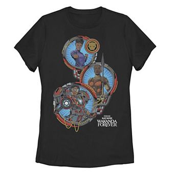 Juniors' Marvel Black Panther: Wakanda Forever Girls Character Circle Portrait Graphic Tee