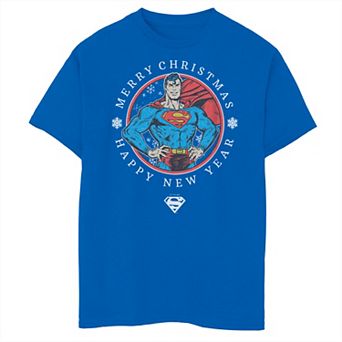 Boys 8-20 Superman Merry Christmas Happy New Year Graphic Tee
