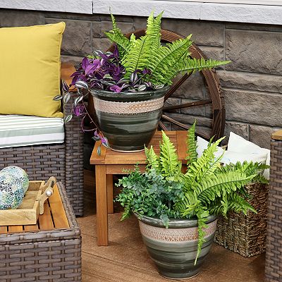 Sunnydaze Purlieu Ceramic Planter - 12